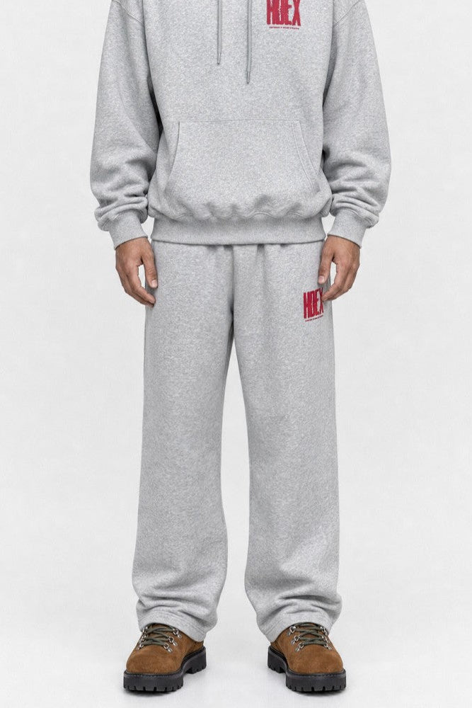 HDEX Baju Korea Olahraga Crack Printed Sweat pants Melange Gray Pria Fitness