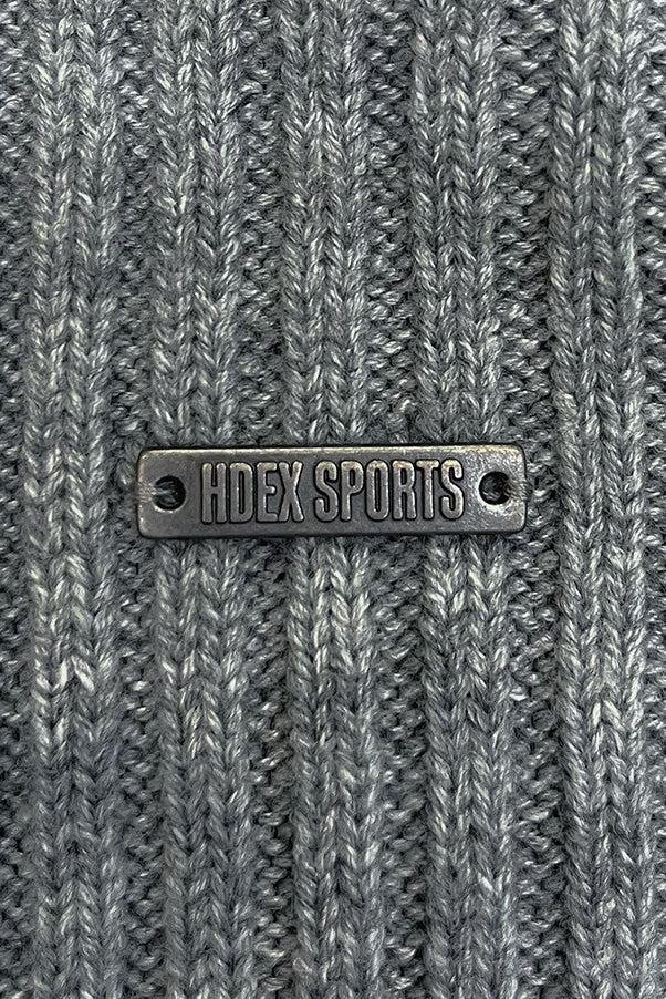 HDEX Baju Korea Olahraga Natural Body Fit Short-Cut Knit Zip-Up Melange Gray Pria Fitness