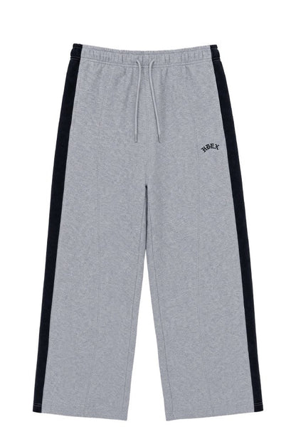 HDEX Celana Korea Olahraga Combi Paneled Sweatpants Melange Gray Pria Wanita Fitness