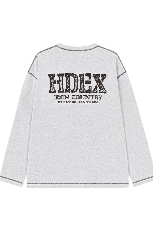 HDEX Baju Korea Olahraga Core Giant Fit Jersey Long Sleeve Melange White Pria Fitness