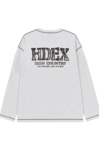 HDEX Baju Korea Olahraga Core Giant Fit Jersey Long Sleeve Melange White Pria Fitness