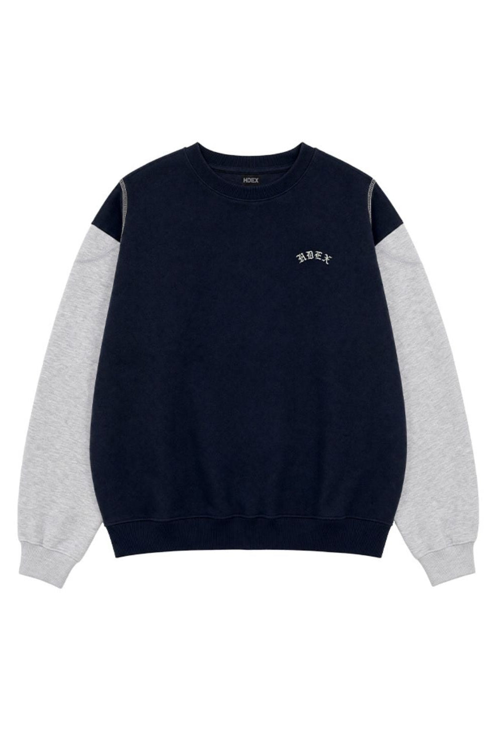 HDEX Baju Korea Olahraga Heroic Shoulder Combi Sweatshirt Navy Pria Wanita Fitness