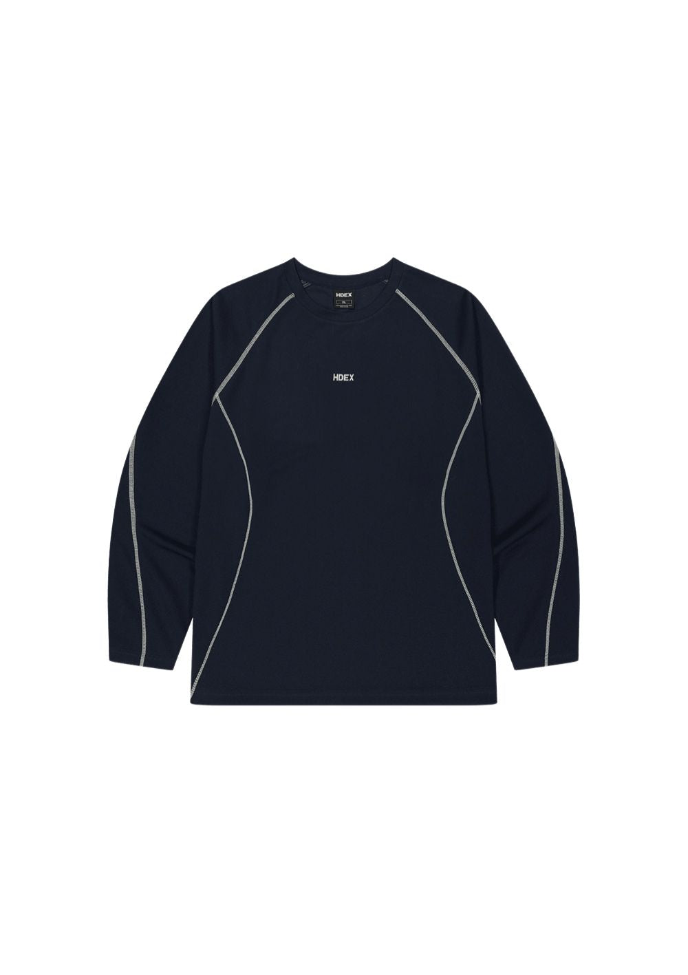 HDEX Baju Korea Olahraga Active Mesh Stitch Long Sleeve Navy Pria Fitness
