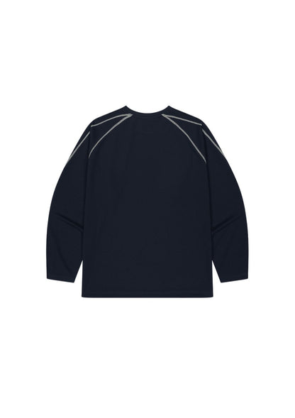 HDEX Baju Korea Olahraga Active Mesh Stitch Long Sleeve Navy Pria Fitness