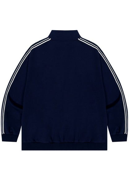 HDEX Baju Korea Olahraga Main Logo Track Jacket Navy Jaket Pria Wanita Fitness