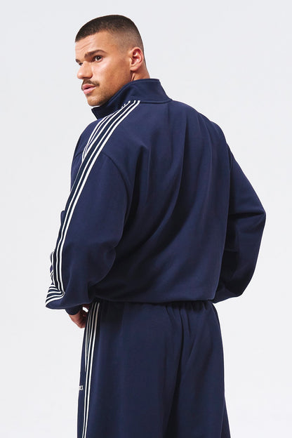 HDEX Baju Korea Olahraga Main Logo Track Jacket Navy Jaket Pria Wanita Fitness