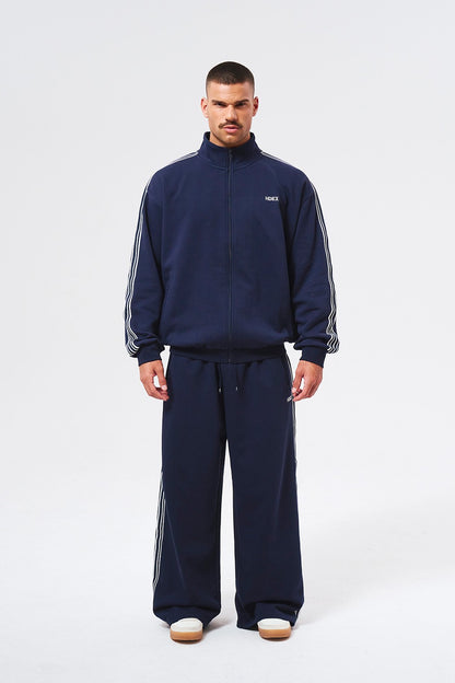 HDEX Baju Korea Olahraga Main Logo Track Jacket Navy Jaket Pria Wanita Fitness