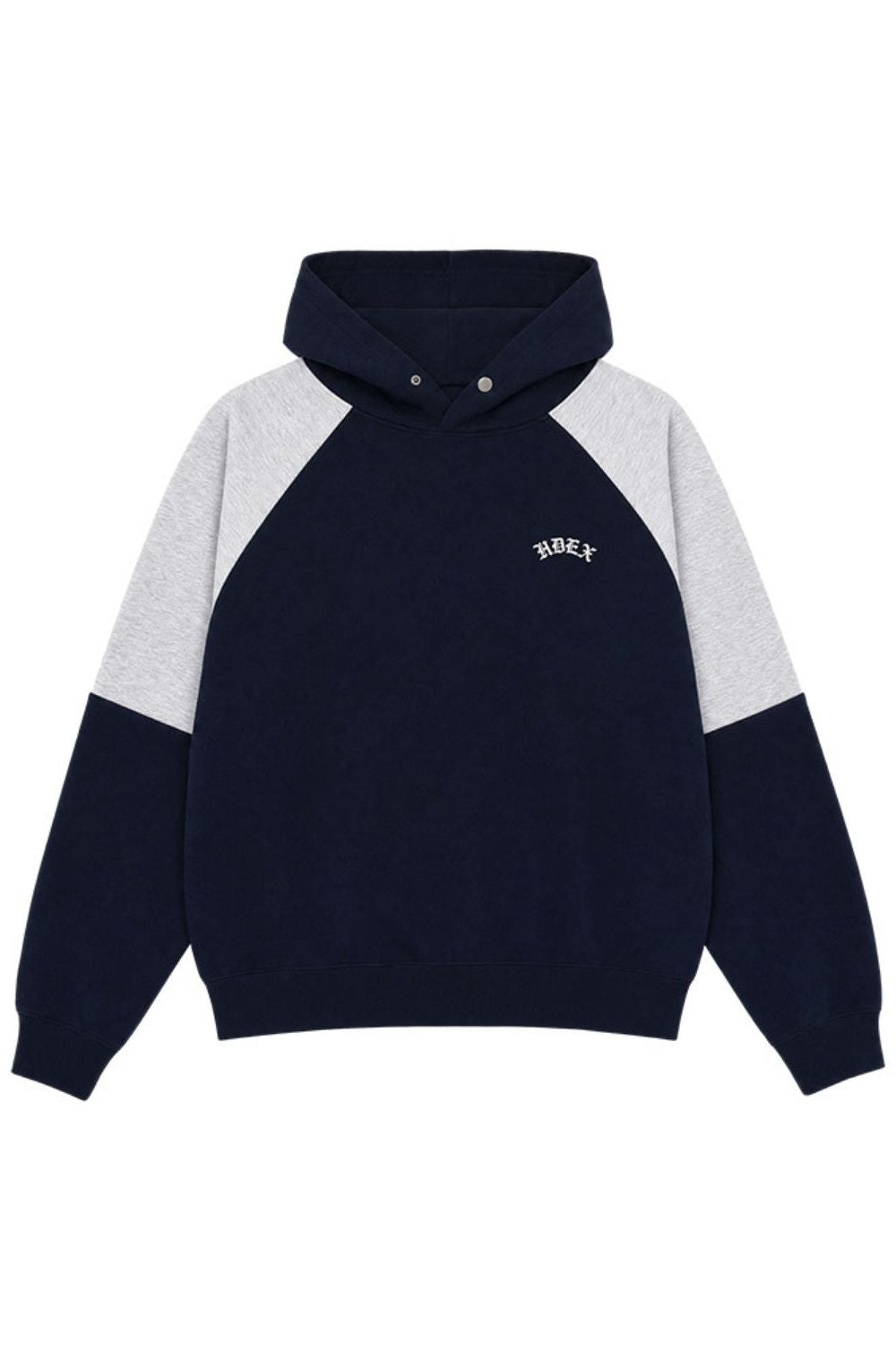 HDEX Baju Korea Olahraga Heroic Shoulder Combi Hoodie Navy Pria Wanita Fitness