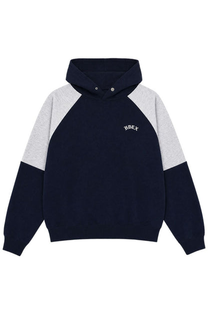 HDEX Baju Korea Olahraga Heroic Shoulder Combi Hoodie Navy Pria Wanita Fitness