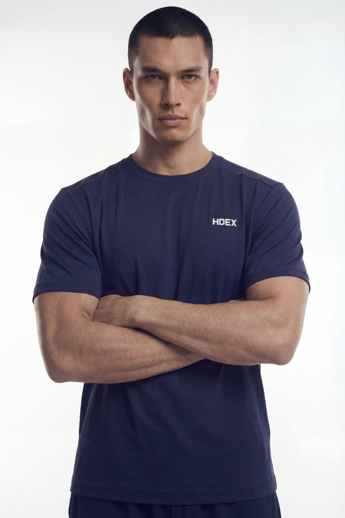 HDEX Baju Korea Olahraga EZ Fresh Short Sleeve Navy Pria Fitness