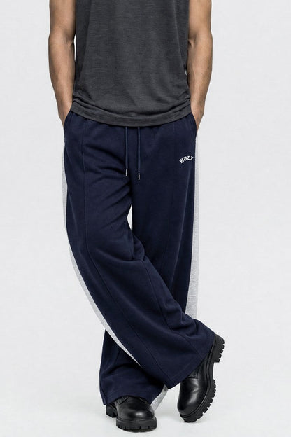 HDEX Celana Korea Olahraga Combi Paneled Sweatpants Navy Pria Wanita Fitness