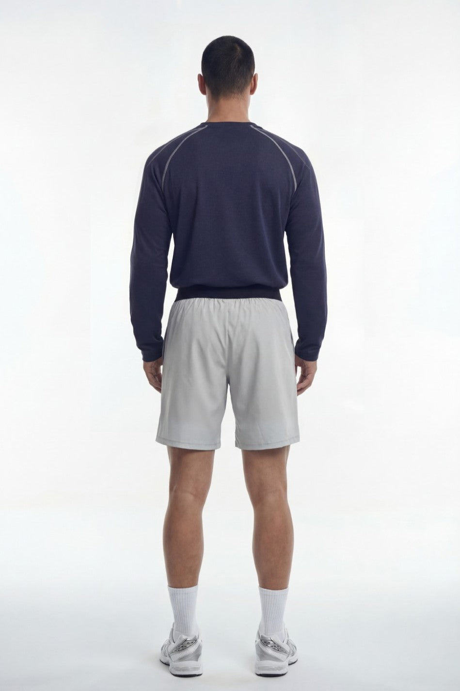 HDEX Baju Korea Olahraga Active Mesh Stitch Long Sleeve Navy Pria Fitness