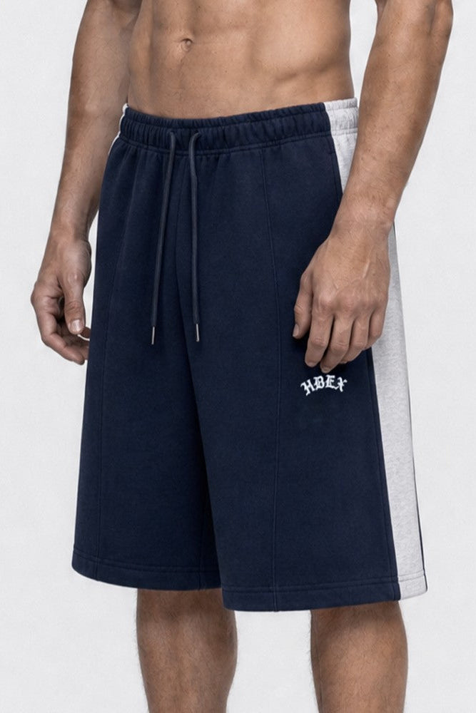 HDEX Celana Korea Olahraga Combi Bermuda SweatShorts Melange Navy Pria Wanita Fitness