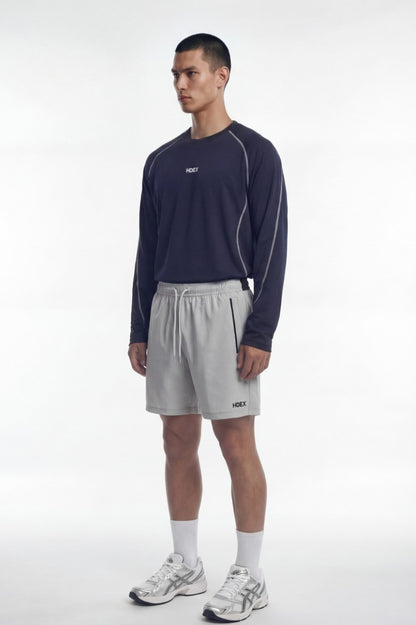 HDEX Baju Korea Olahraga Active Mesh Stitch Long Sleeve Navy Pria Fitness