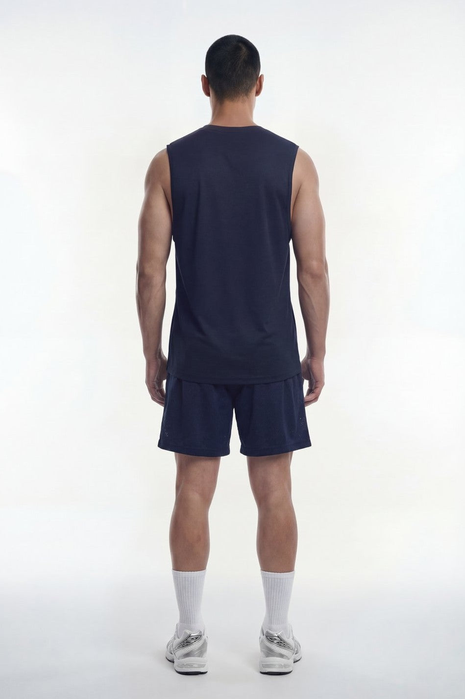 HDEX Baju Korea Olahraga Active Cutline Sleeveless Navy Pria Fitness