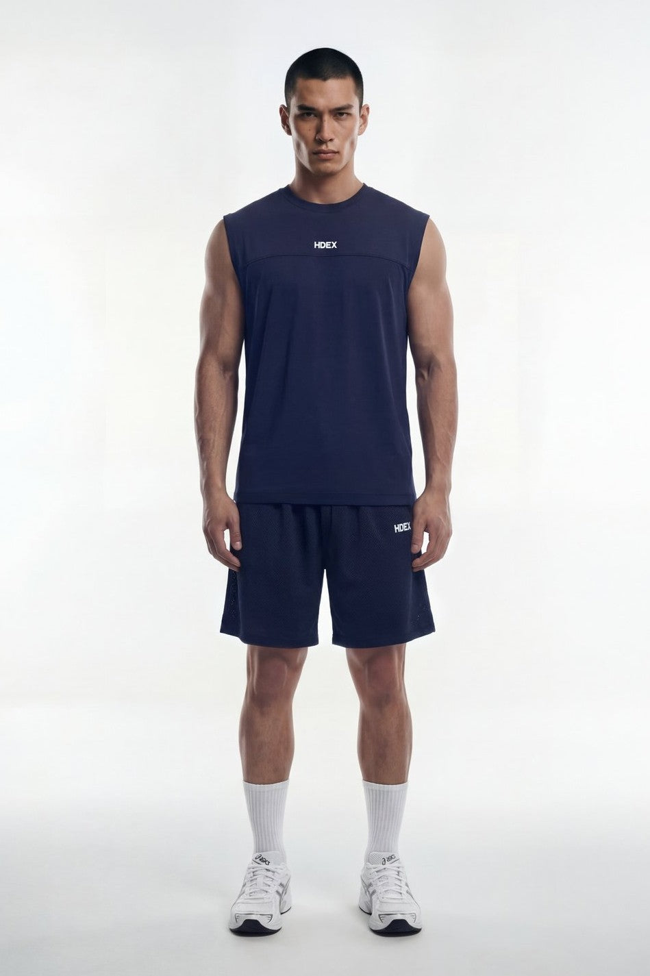 HDEX EZ Celana Korea Olahraga Dry Mesh Shorts Navy Pria Fitness