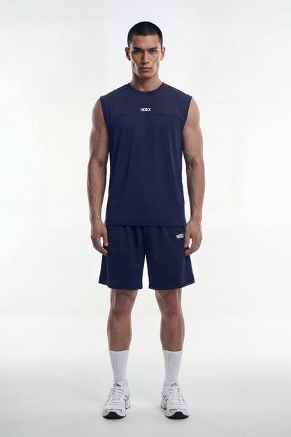 HDEX EZ Celana Korea Olahraga Dry Mesh Shorts Navy Pria Fitness