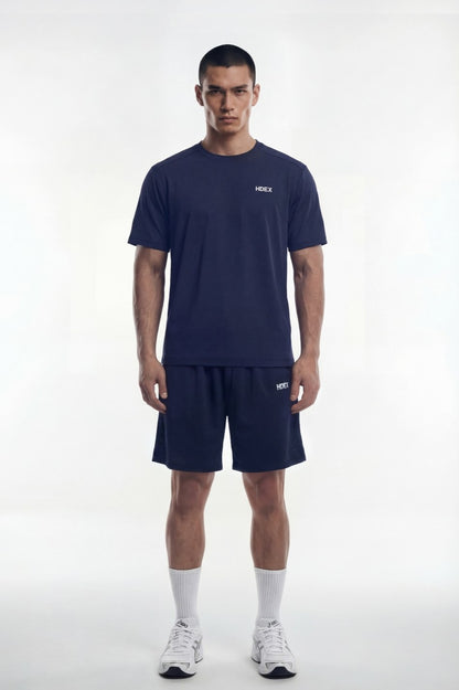 HDEX Baju Korea Olahraga EZ Fresh Short Sleeve Navy Pria Fitness