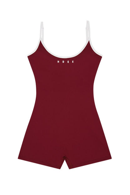 HDEX Baju Korea Olahraga Light Support Balance Bodysuit Cherry Red