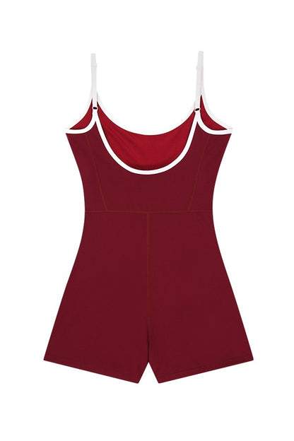 HDEX Baju Korea Olahraga Light Support Balance Bodysuit Cherry Red