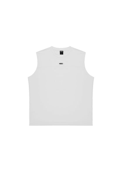 HDEX Baju Korea Olahraga Active Cutline Sleeveless White Pria Fitness