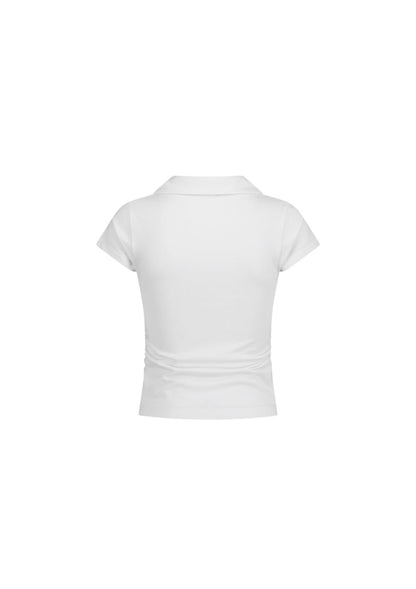 HDEX Baju Korea Olahraga EZ Sculp Pique Short Sleeve W White