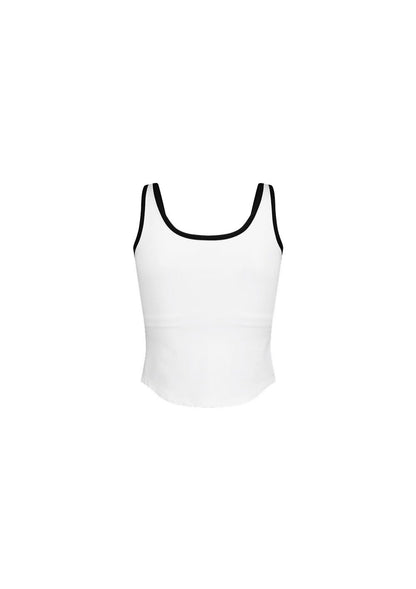 HDEX Sophie Square-Neck Crop Bra Top White