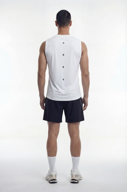 HDEX Baju Korea Olahraga Active Matches Regular Fit Sleeveless White Pria Fitness