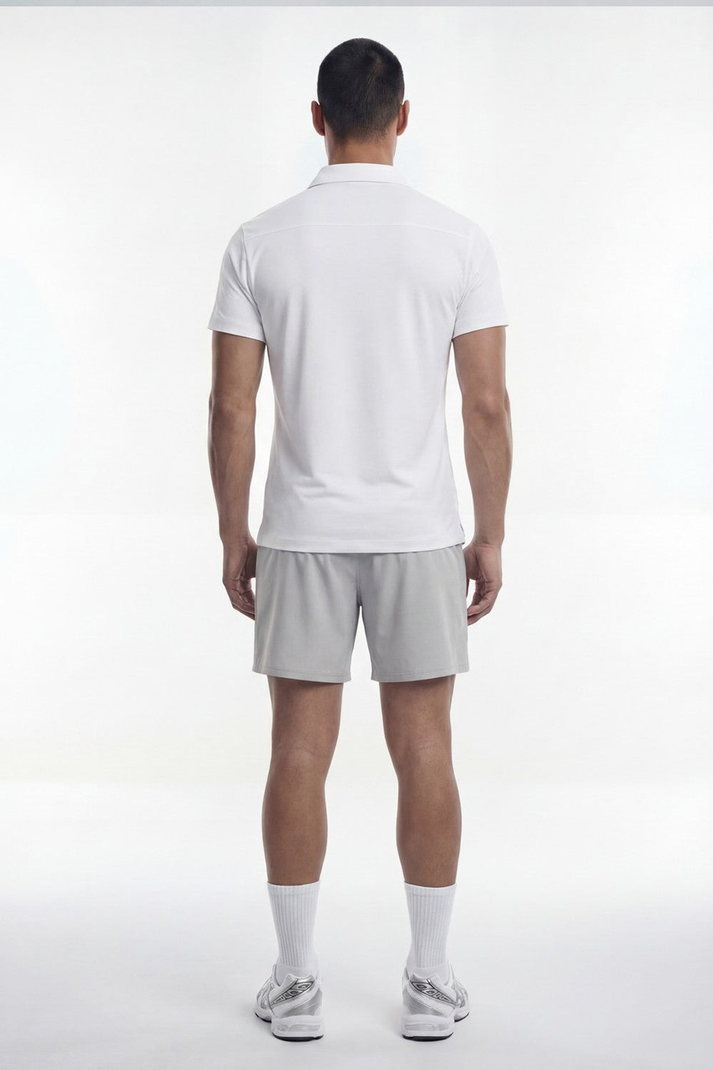 HDEX Baju Korea Olahraga EZ Muscle Fit Pique Short Sleeve White Pria Fitness
