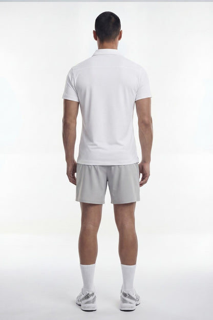 HDEX Baju Korea Olahraga EZ Muscle Fit Pique Short Sleeve White Pria Fitness