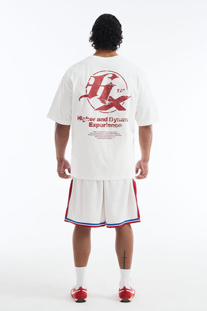 HDEX Baju Korea Olahraga HX Back Logo Short Sleeve White Pria Fitness