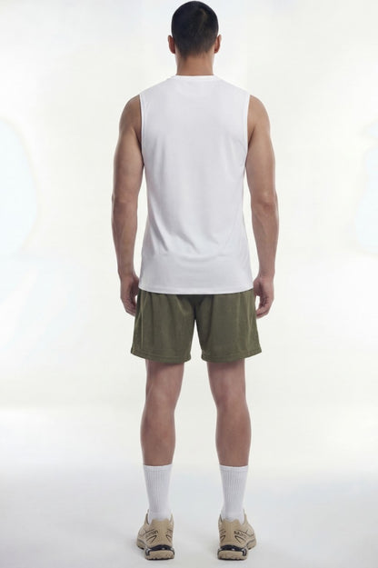 HDEX Baju Korea Olahraga Active Cutline Sleeveless White Pria Fitness