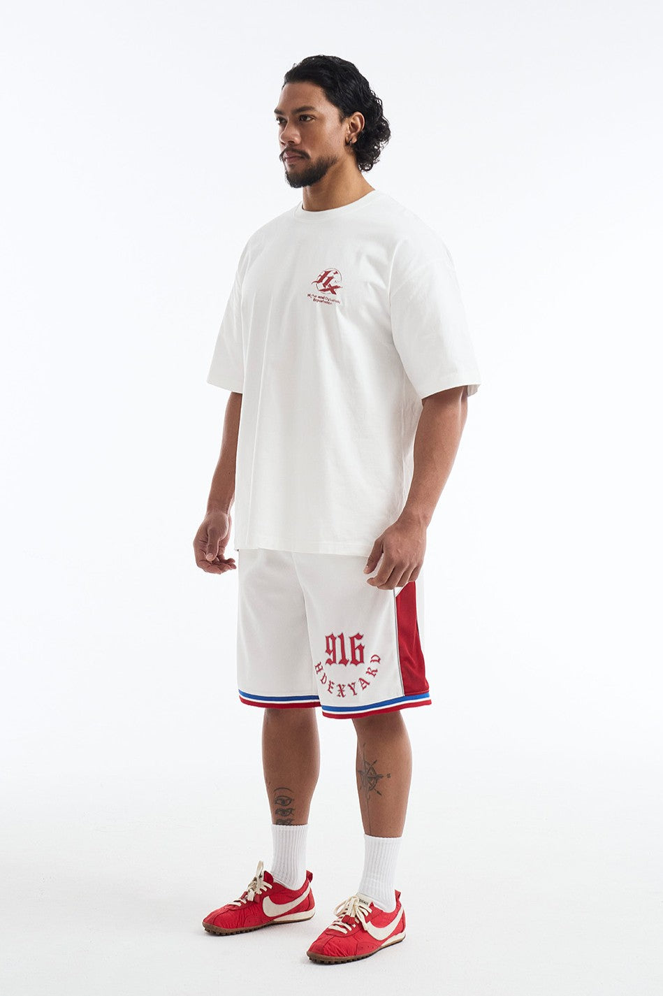 HDEX Baju Korea Olahraga HX Back Logo Short Sleeve White Pria Fitness