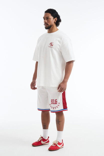 HDEX Baju Korea Olahraga HX Back Logo Short Sleeve White Pria Fitness