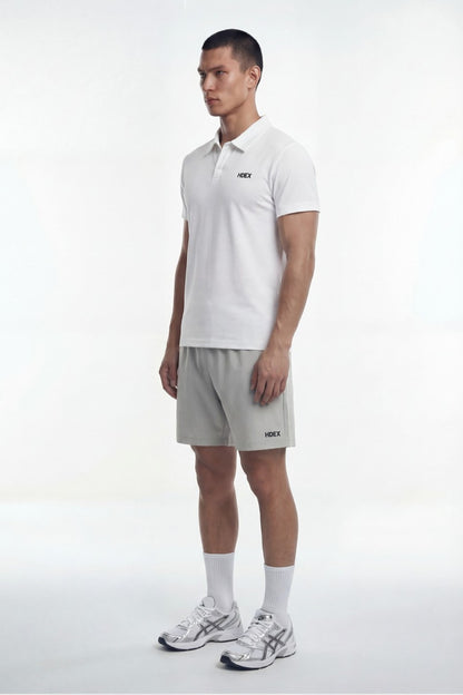 HDEX Baju Korea Olahraga EZ Muscle Fit Pique Short Sleeve White Pria Fitness