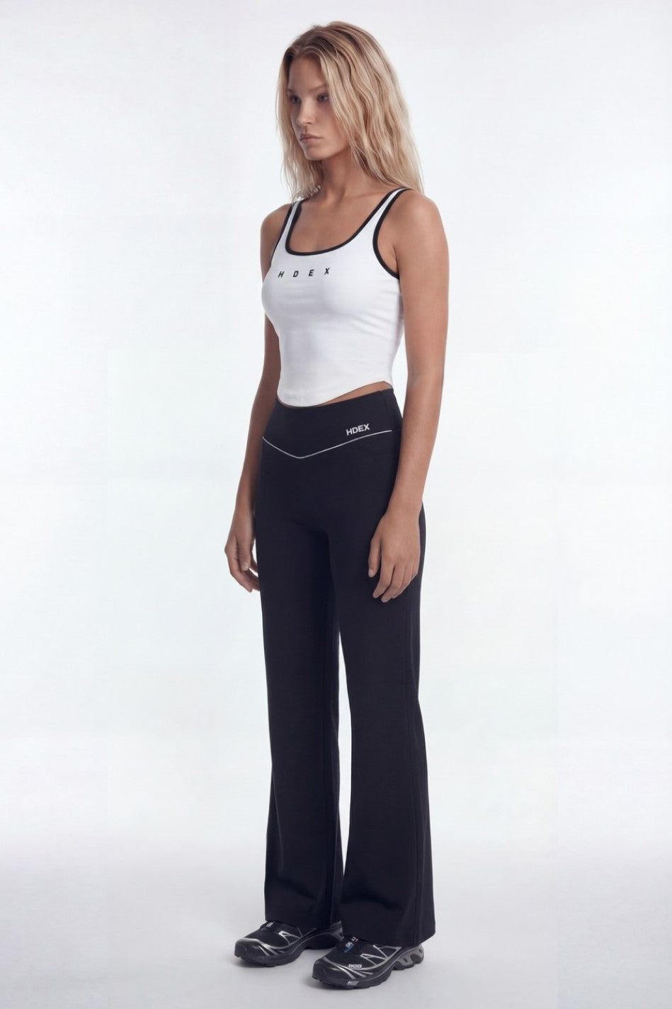 HDEX Sophie Square-Neck Crop Bra Top White