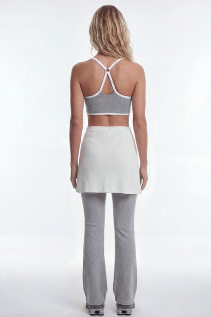 HDEX Rok Korea Olahraga Essential Drape Wrap Skirt White Wanita Fitness