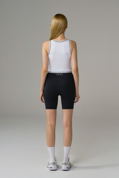 HDEX Baju Korea Olahraga Pro Stitch Crop Tank Top White Wanita Fitness