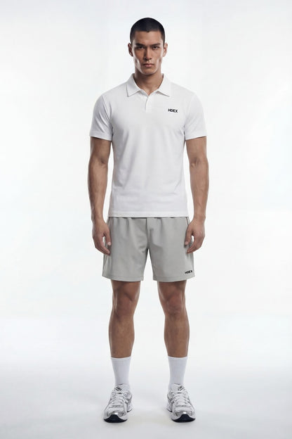 HDEX Baju Korea Olahraga EZ Muscle Fit Pique Short Sleeve White Pria Fitness