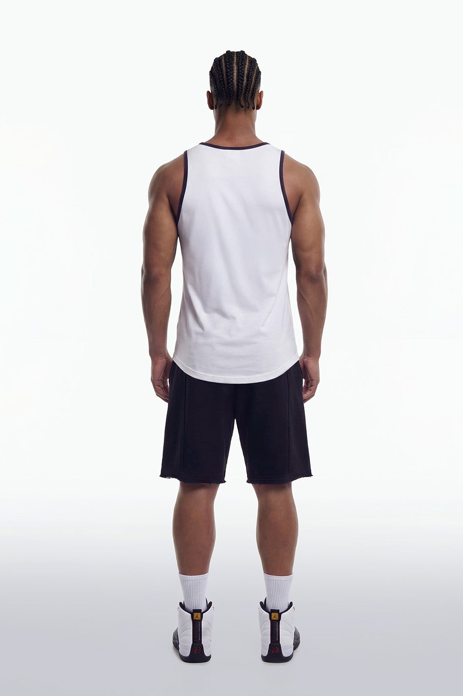 HDEX Baju Korea Olahraga Wizard Sleeveless White Pria Fitness