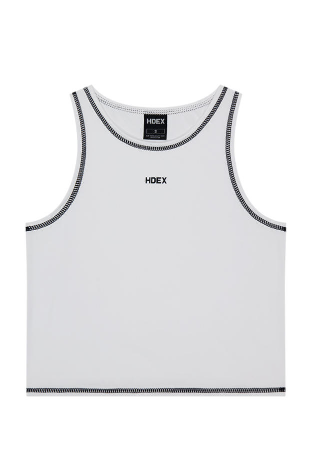 HDEX Baju Korea Olahraga Pro Stitch Crop Tank Top White Wanita Fitness