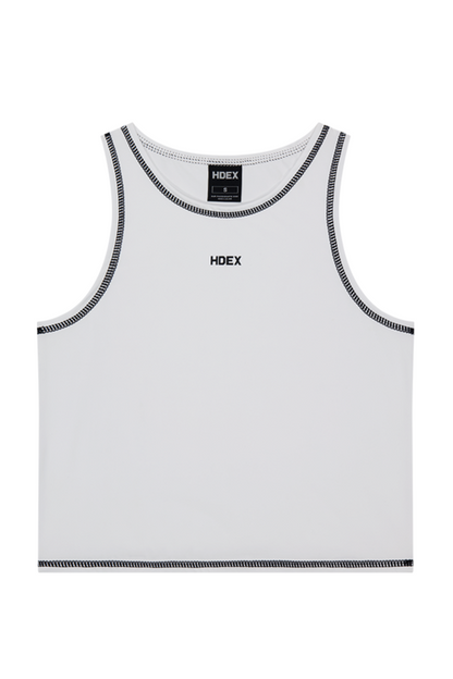 HDEX Baju Korea Olahraga Pro Stitch Crop Tank Top White Wanita Fitness