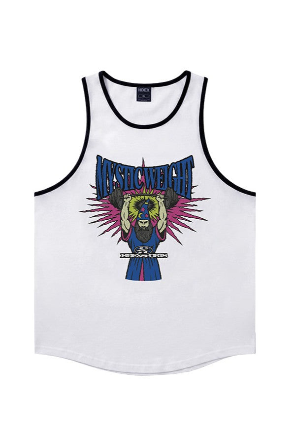 HDEX Baju Korea Olahraga Wizard Sleeveless White Pria Fitness