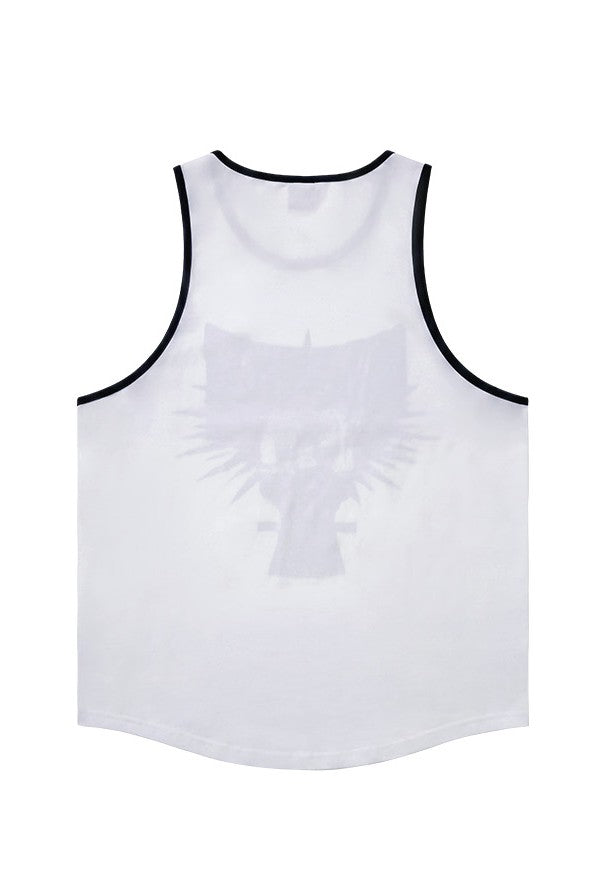 HDEX Baju Korea Olahraga Wizard Sleeveless White Pria Fitness