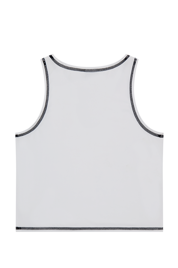 HDEX Baju Korea Olahraga Pro Stitch Crop Tank Top White Wanita Fitness